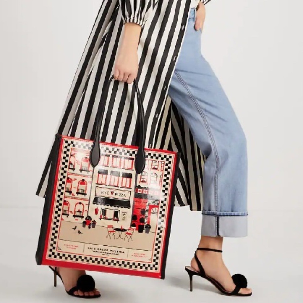 <Kate Spade> Slice Pizzeria Canvas Large Gotham Tote
